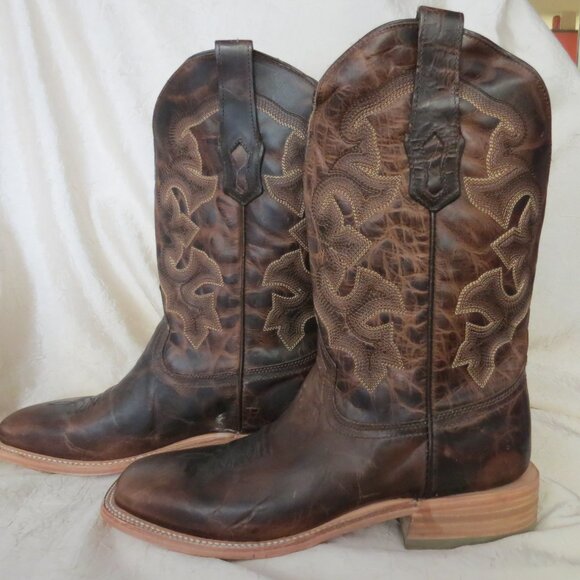 Corral Western cowboy boots Wide Square Toe  Moka Embroidered Mens 9D - Picture 1 of 15
